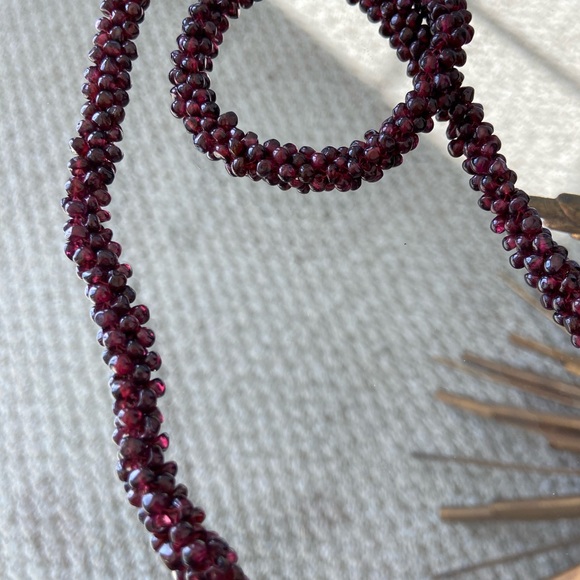 Garnet Cluster Infinity Necklace - Picture 5 of 7